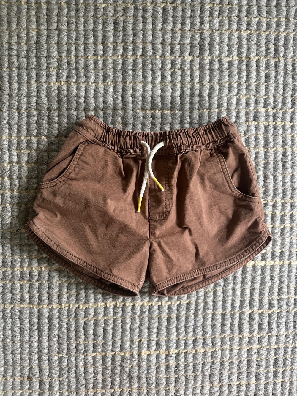 Pact Brown Kids Drawstring Shorts